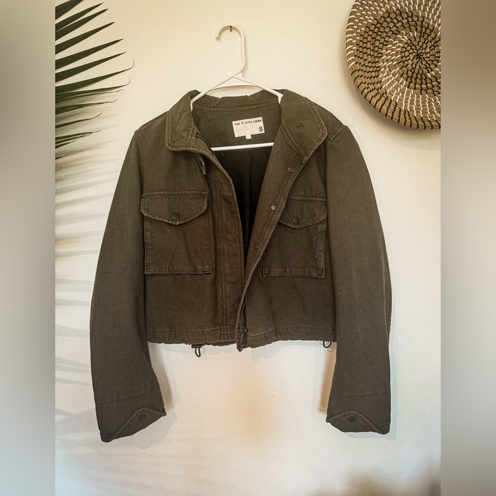 Army green rag and bone cropped jacket